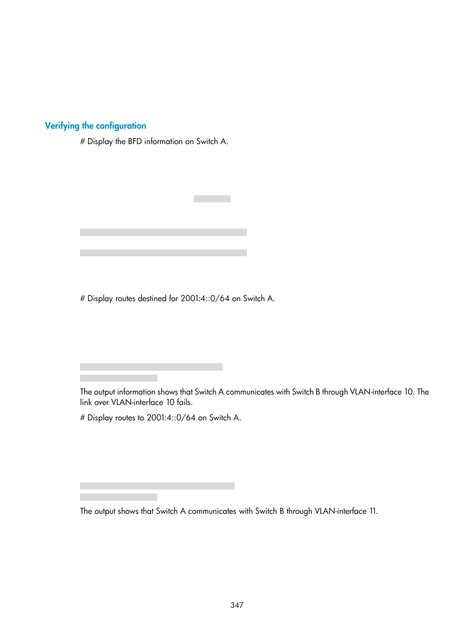 Verifying the configuration | H3C Technologies H3C S12500-X Series Switches User Manual | Page 361 / 442