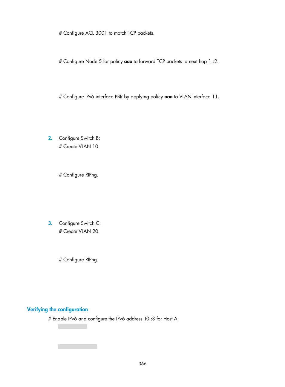 Ipv6 bgp route reflector configuration example | H3C Technologies H3C S12500-X Series Switches User Manual | Page 380 / 442