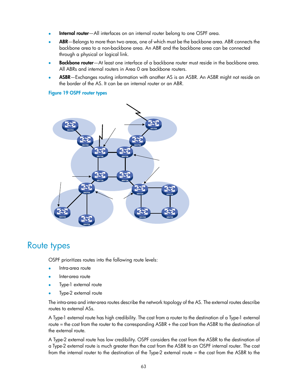 Route types | H3C Technologies H3C S12500-X Series Switches User Manual | Page 77 / 442