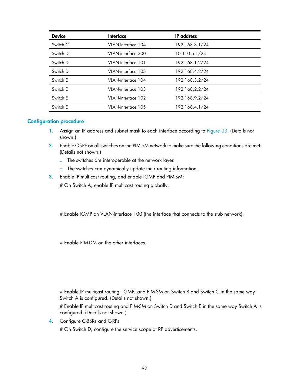 Configuration procedure | H3C Technologies H3C S12500-X Series Switches User Manual | Page 102 / 226