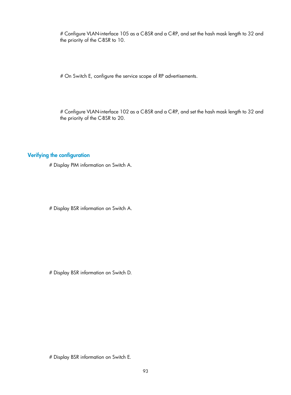 Verifying the configuration, Administrative scoping overview | H3C Technologies H3C S12500-X Series Switches User Manual | Page 103 / 226