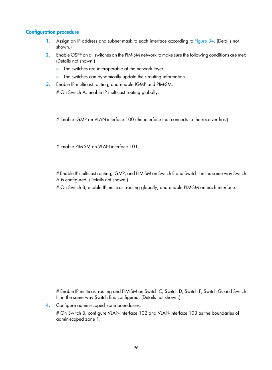 Configuration procedure, Pim-ssm overview | H3C Technologies H3C S12500-X Series Switches User Manual | Page 106 / 226