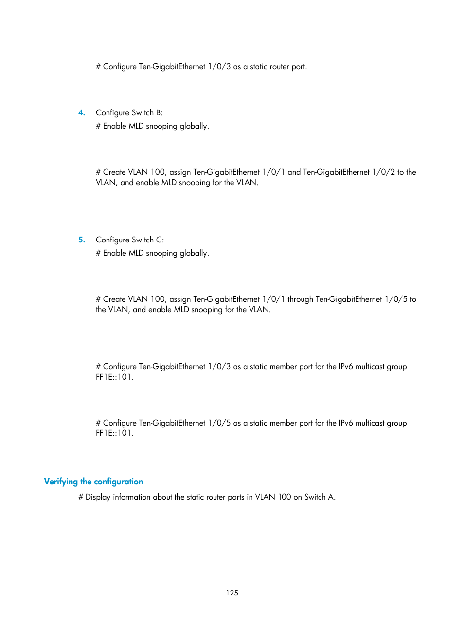 Verifying the configuration | H3C Technologies H3C S12500-X Series Switches User Manual | Page 135 / 226