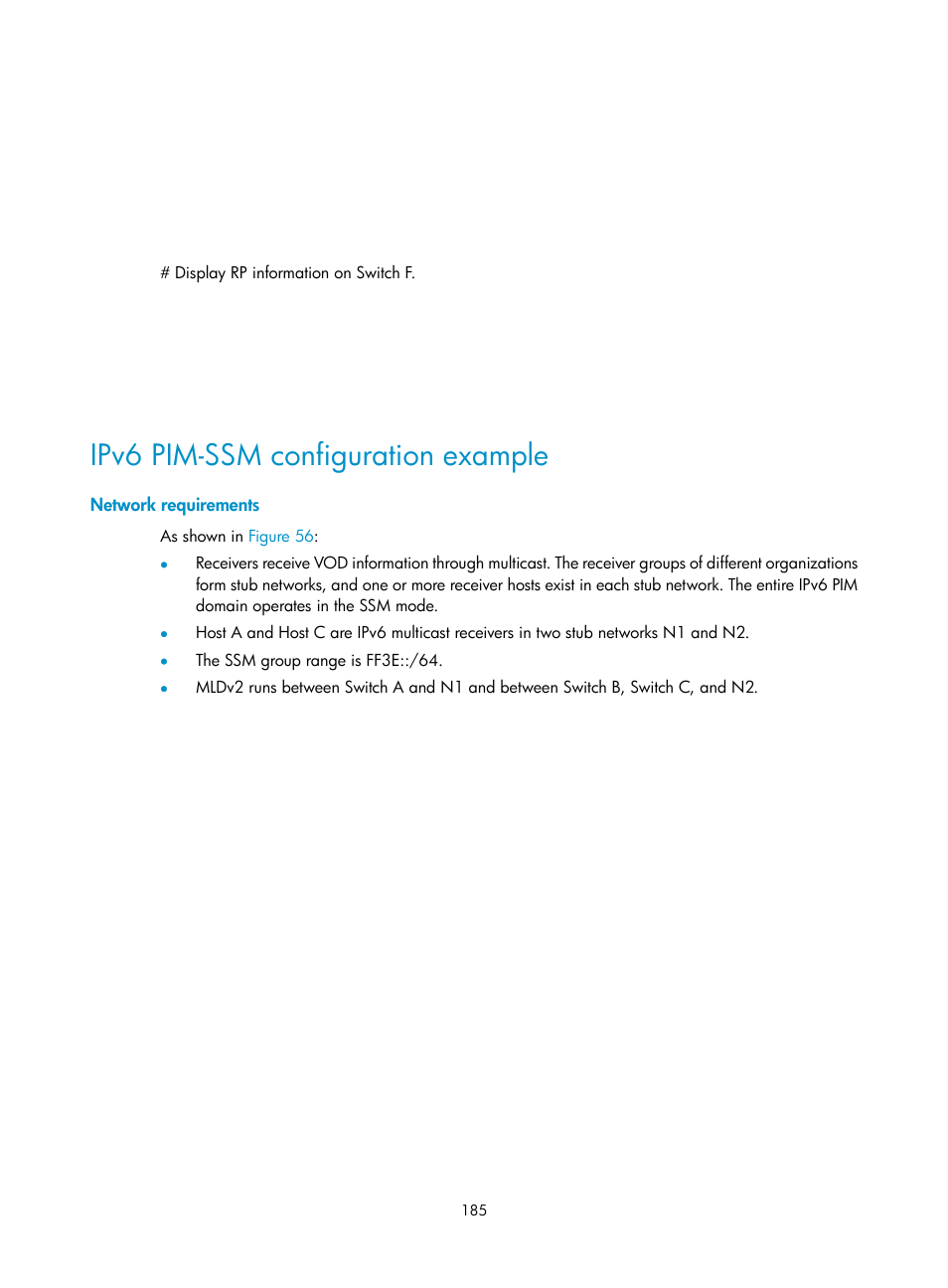 Ipv6 pim-ssm configuration example, Network requirements, Mldv2 enhancements | H3C Technologies H3C S12500-X Series Switches User Manual | Page 195 / 226