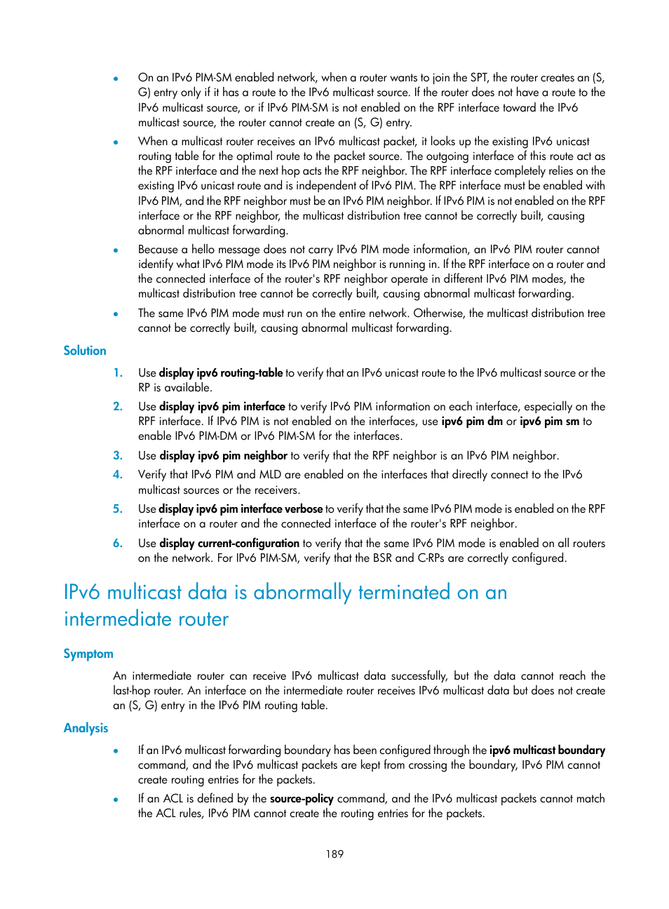 Solution, Symptom, Analysis | H3C Technologies H3C S12500-X Series Switches User Manual | Page 199 / 226
