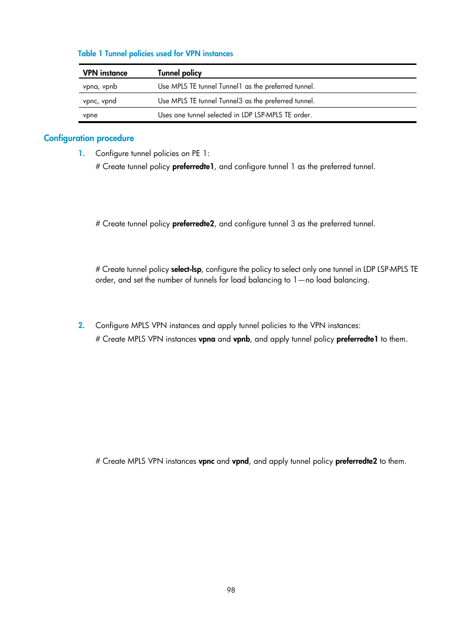 Configuration procedure | H3C Technologies H3C S12500-X Series Switches User Manual | Page 109 / 397