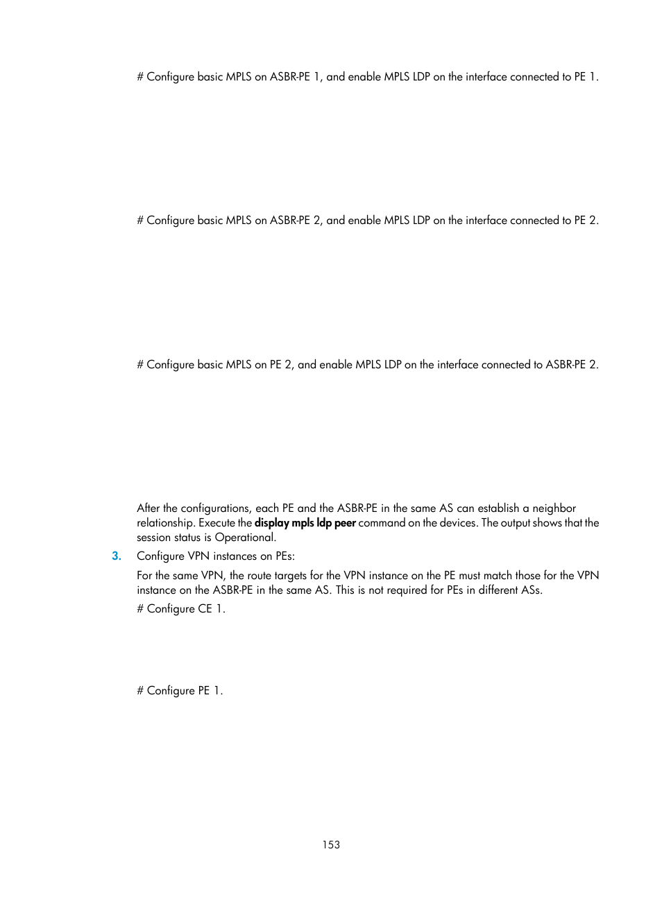 Mpls l3vpn configuration task list | H3C Technologies H3C S12500-X Series Switches User Manual | Page 164 / 397