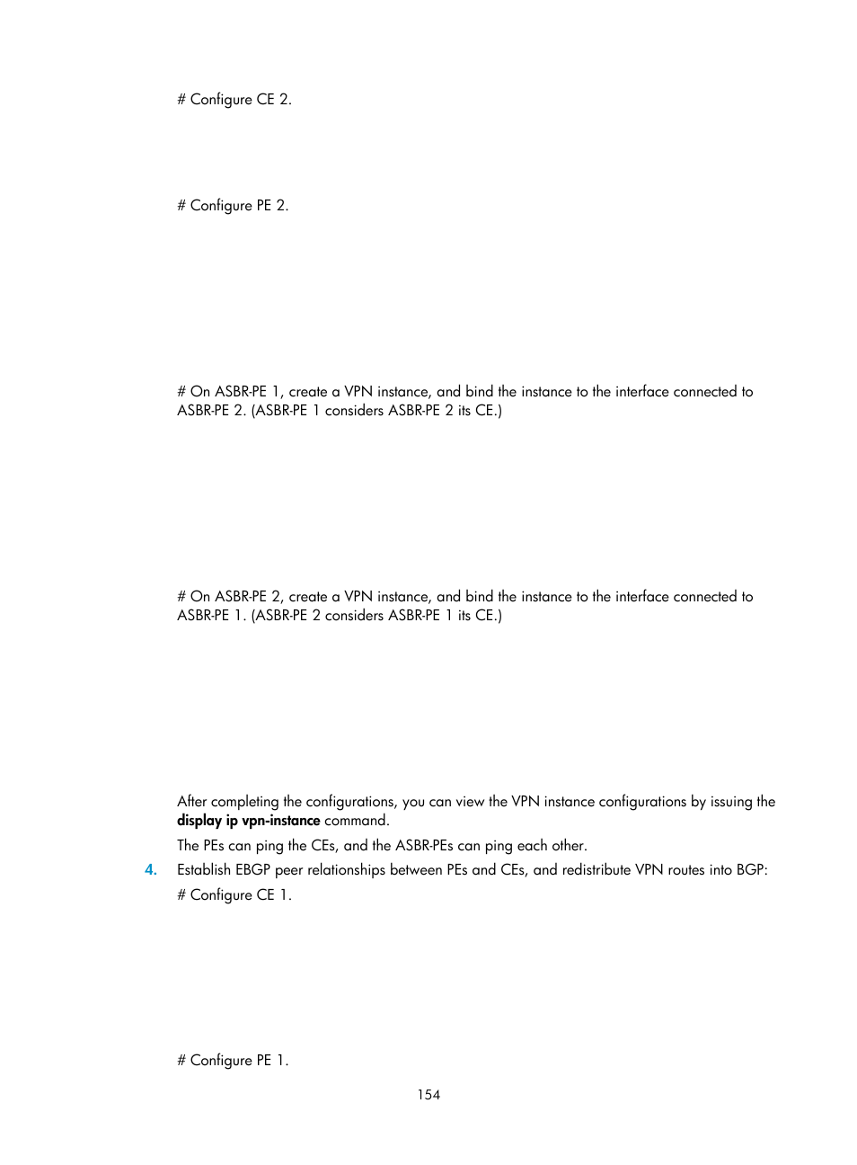 Configuring basic mpls l3vpn, Configuration prerequisites | H3C Technologies H3C S12500-X Series Switches User Manual | Page 165 / 397