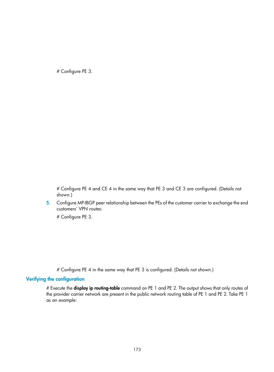 Verifying the configuration, Configuring an ospf sham link | H3C Technologies H3C S12500-X Series Switches User Manual | Page 184 / 397