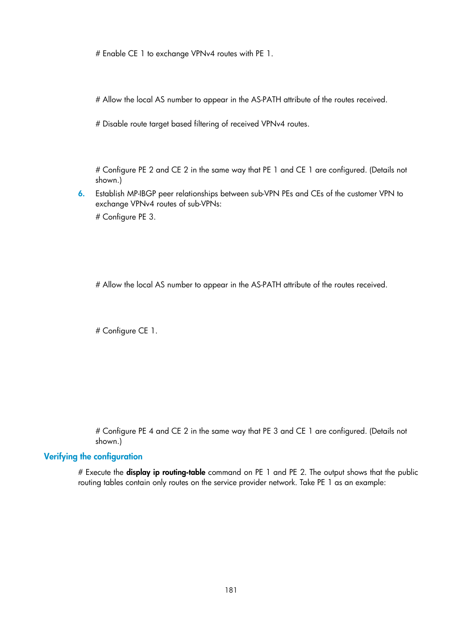 Verifying the configuration | H3C Technologies H3C S12500-X Series Switches User Manual | Page 192 / 397