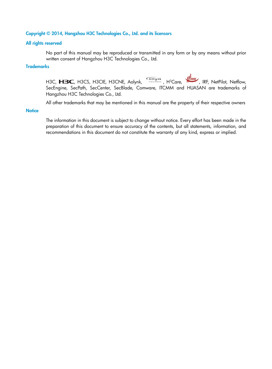 H3C Technologies H3C S12500-X Series Switches User Manual | Page 2 / 397