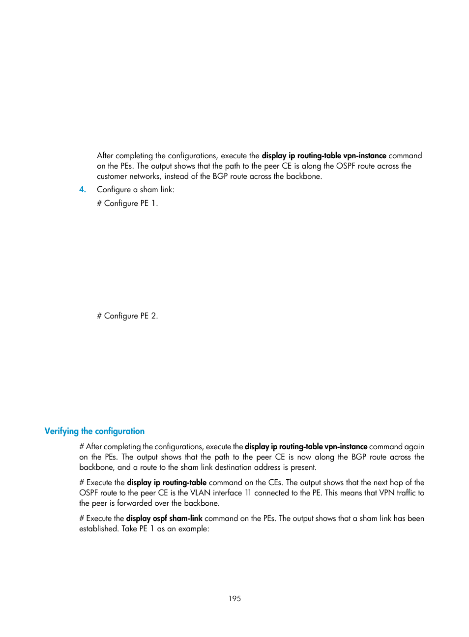 Verifying the configuration | H3C Technologies H3C S12500-X Series Switches User Manual | Page 206 / 397