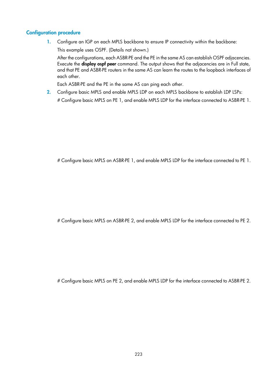 Configuration procedure | H3C Technologies H3C S12500-X Series Switches User Manual | Page 234 / 397