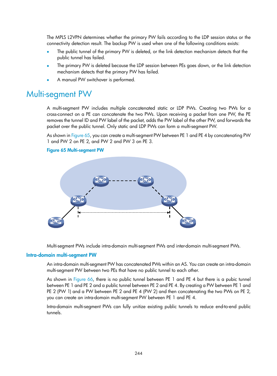 Multi-segment pw, Intra-domain multi-segment pw | H3C Technologies H3C S12500-X Series Switches User Manual | Page 255 / 397