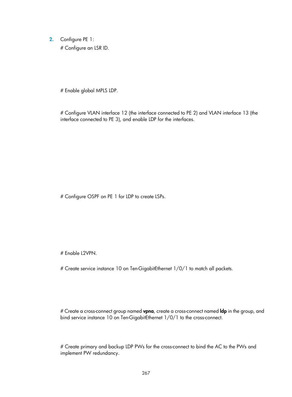 Displaying and maintaining ipv6 mpls l3vpn | H3C Technologies H3C S12500-X Series Switches User Manual | Page 278 / 397