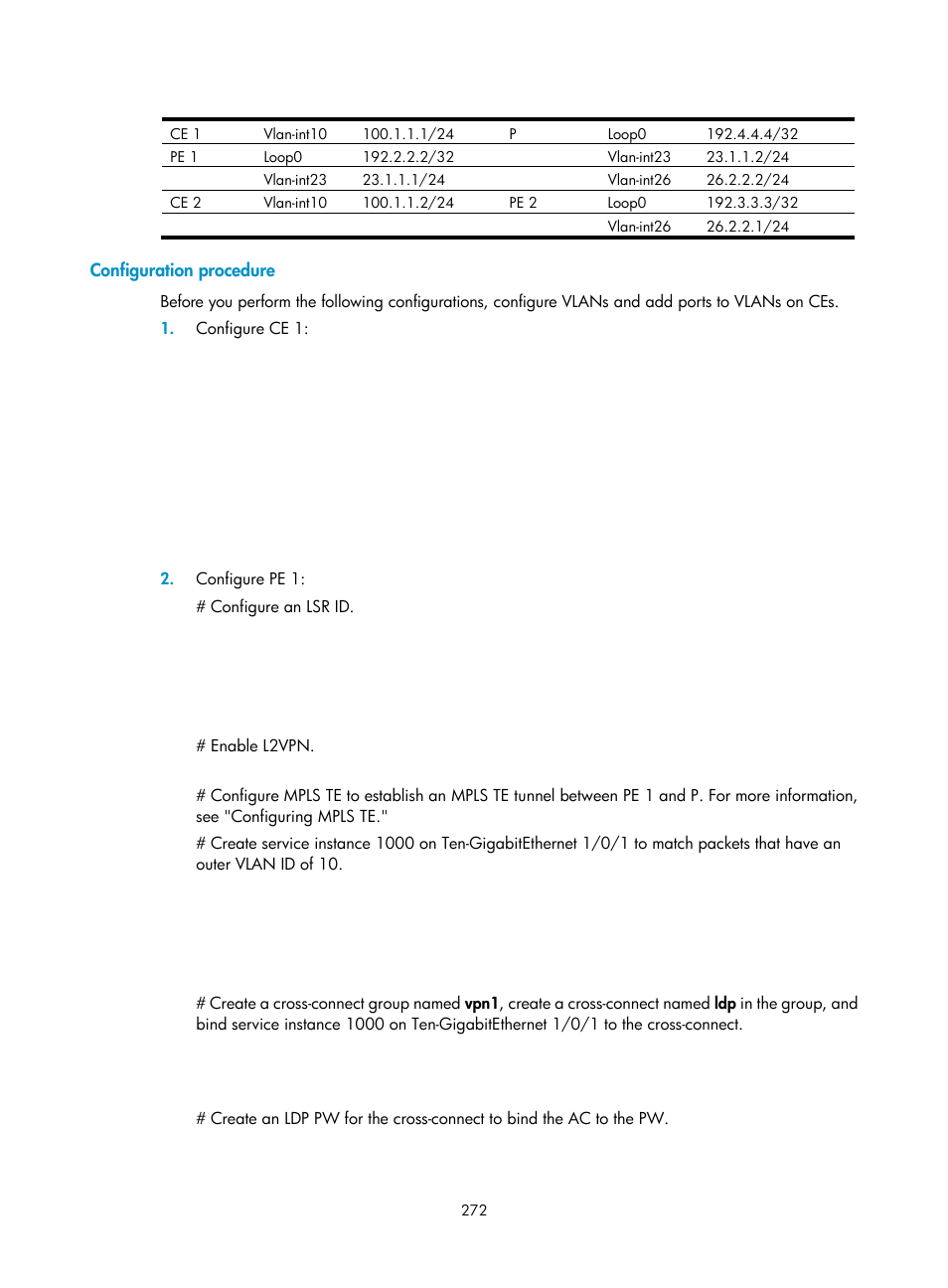 Configuration procedure | H3C Technologies H3C S12500-X Series Switches User Manual | Page 283 / 397