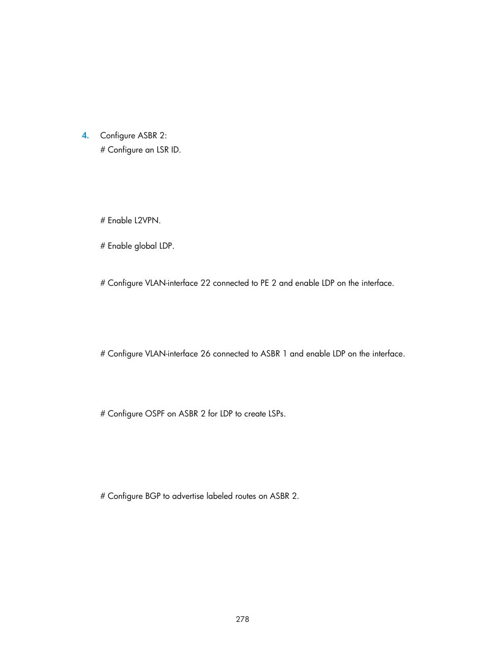 Configuring ipv6 mpls l3vpn inter-as option a | H3C Technologies H3C S12500-X Series Switches User Manual | Page 289 / 397