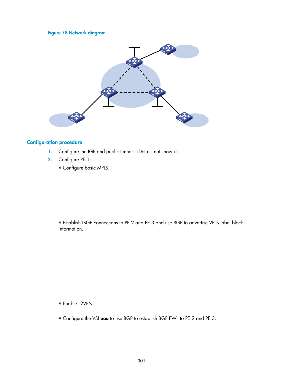 Configuration procedure, Pw redundancy | H3C Technologies H3C S12500-X Series Switches User Manual | Page 312 / 397