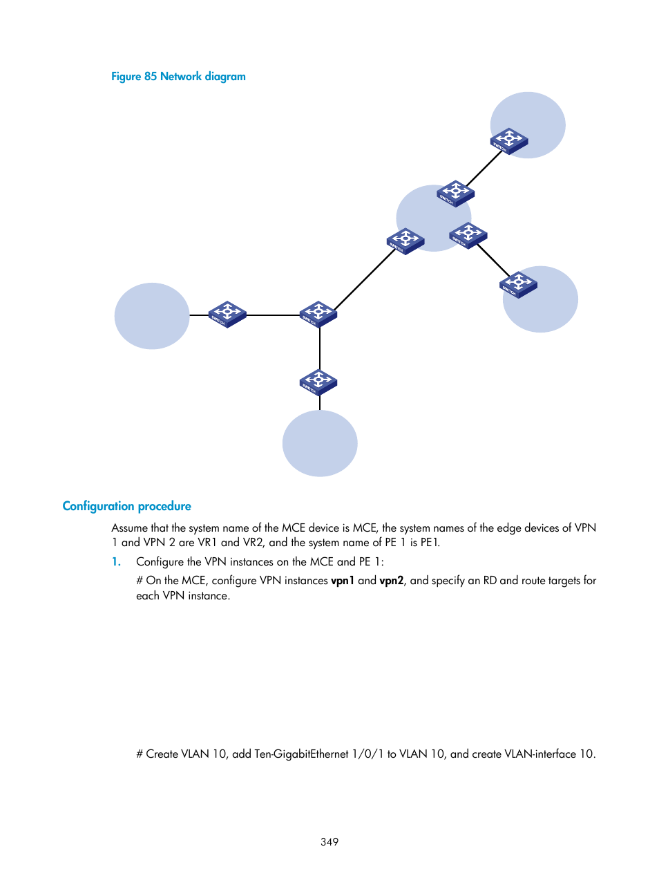 Configuration procedure, Configuring vpls, Overview | H3C Technologies H3C S12500-X Series Switches User Manual | Page 360 / 397