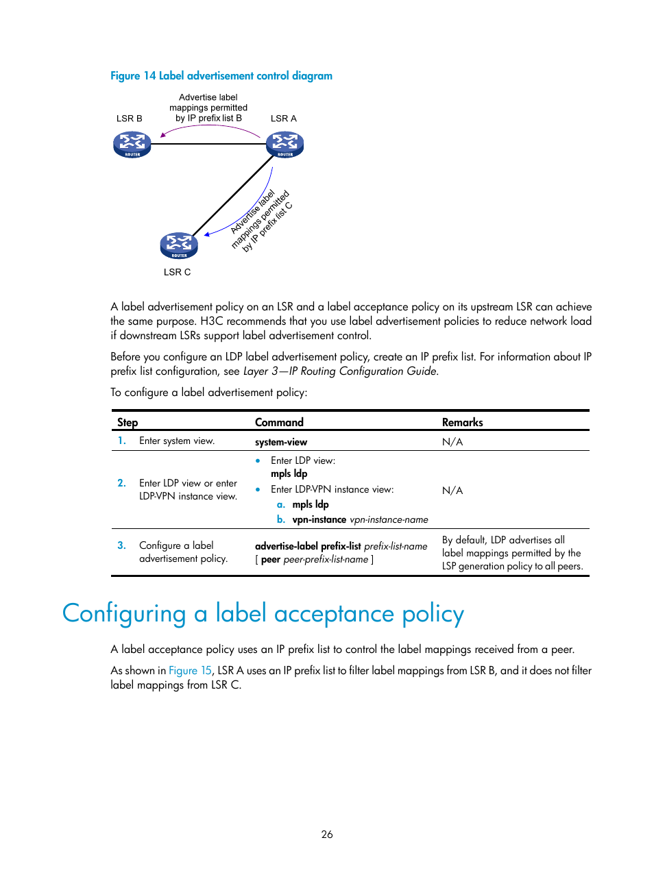 Configuring a label acceptance policy, Protocols | H3C Technologies H3C S12500-X Series Switches User Manual | Page 37 / 397