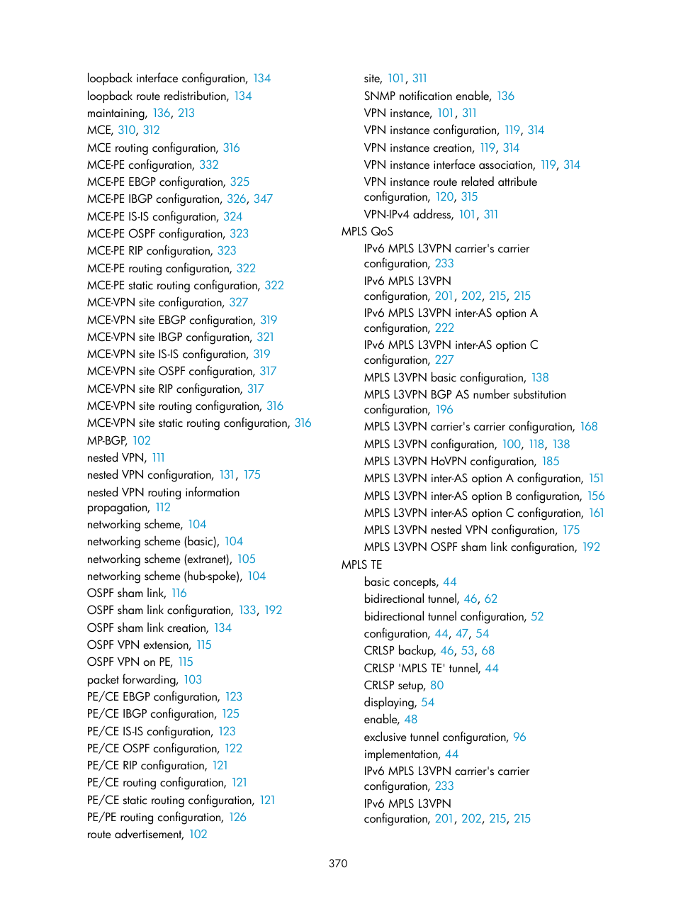 Mpls te | H3C Technologies H3C S12500-X Series Switches User Manual | Page 381 / 397