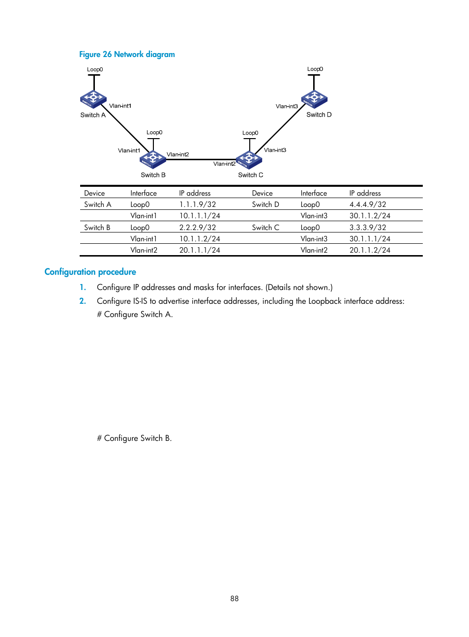 Configuration procedure | H3C Technologies H3C S12500-X Series Switches User Manual | Page 99 / 397