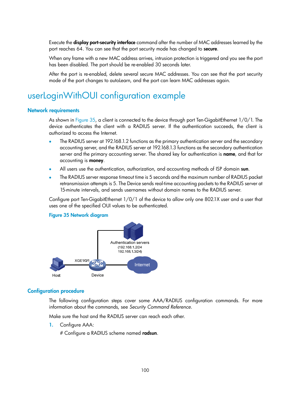 Userloginwithoui configuration example | H3C Technologies H3C S12500-X Series Switches User Manual | Page 112 / 294