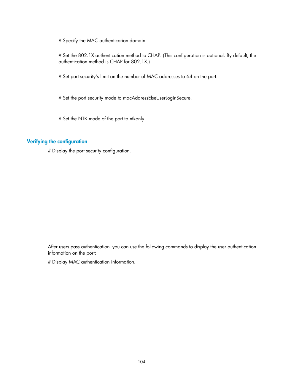 Verifying the configuration | H3C Technologies H3C S12500-X Series Switches User Manual | Page 116 / 294