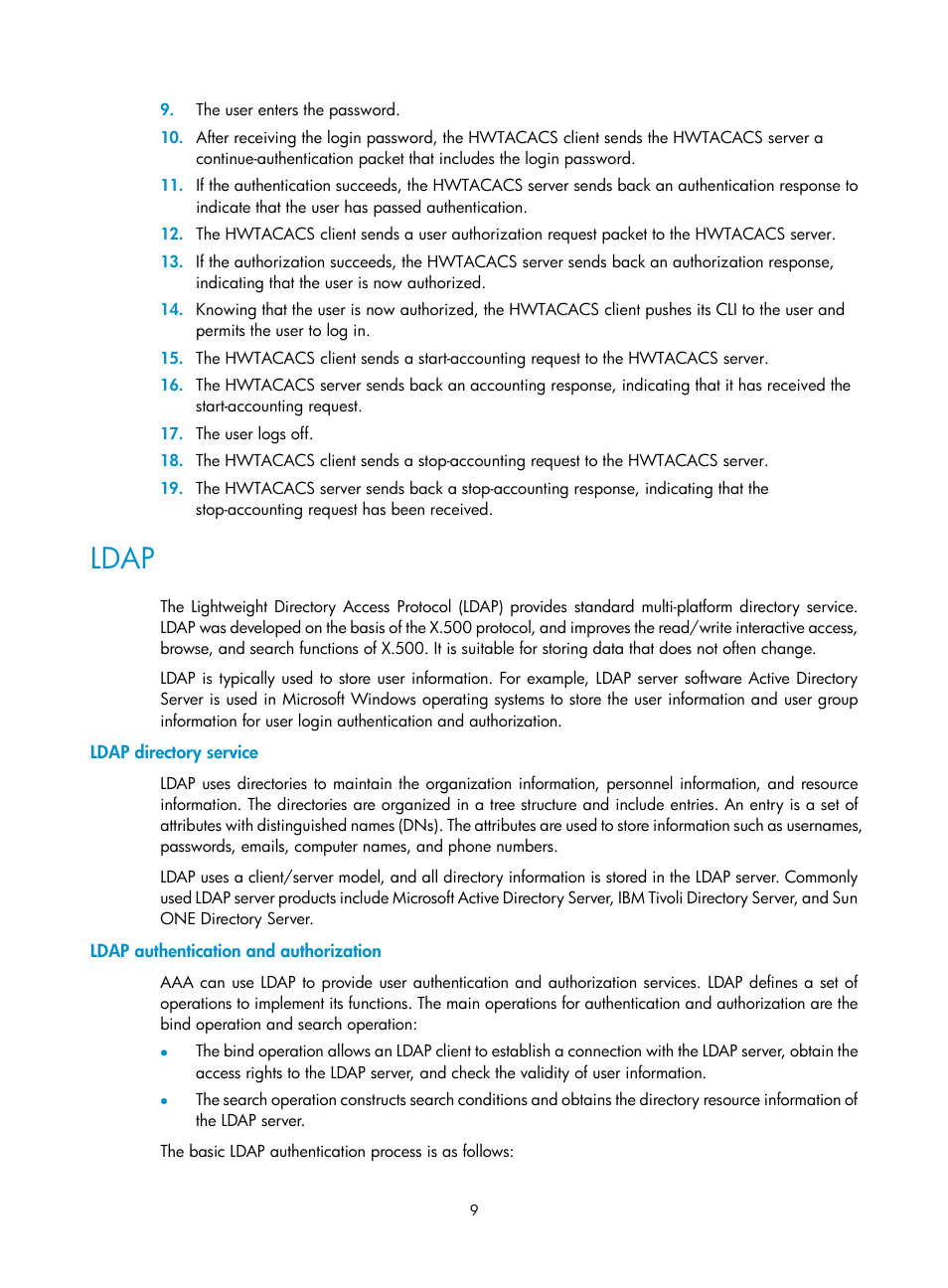 Ldap | H3C Technologies H3C S12500-X Series Switches User Manual | Page 21 / 294