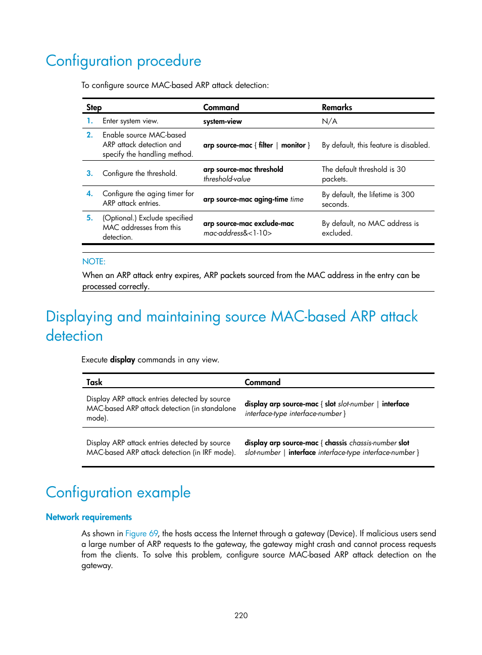 Displaying and maintaining ike, Configuration procedure, Configuration example | H3C Technologies H3C S12500-X Series Switches User Manual | Page 232 / 294