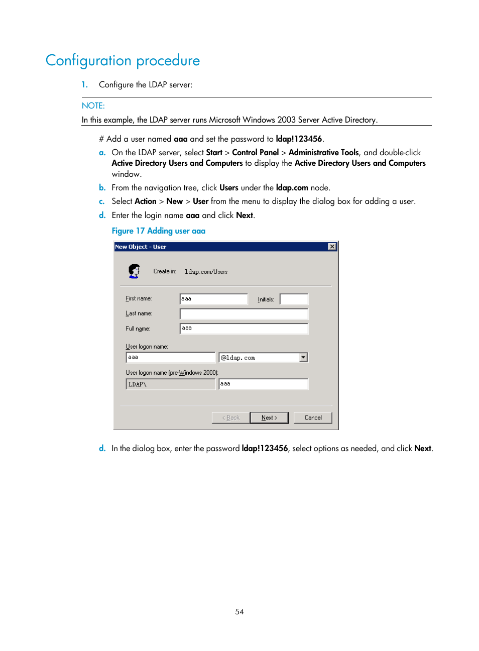 Configuration procedure | H3C Technologies H3C S12500-X Series Switches User Manual | Page 66 / 294