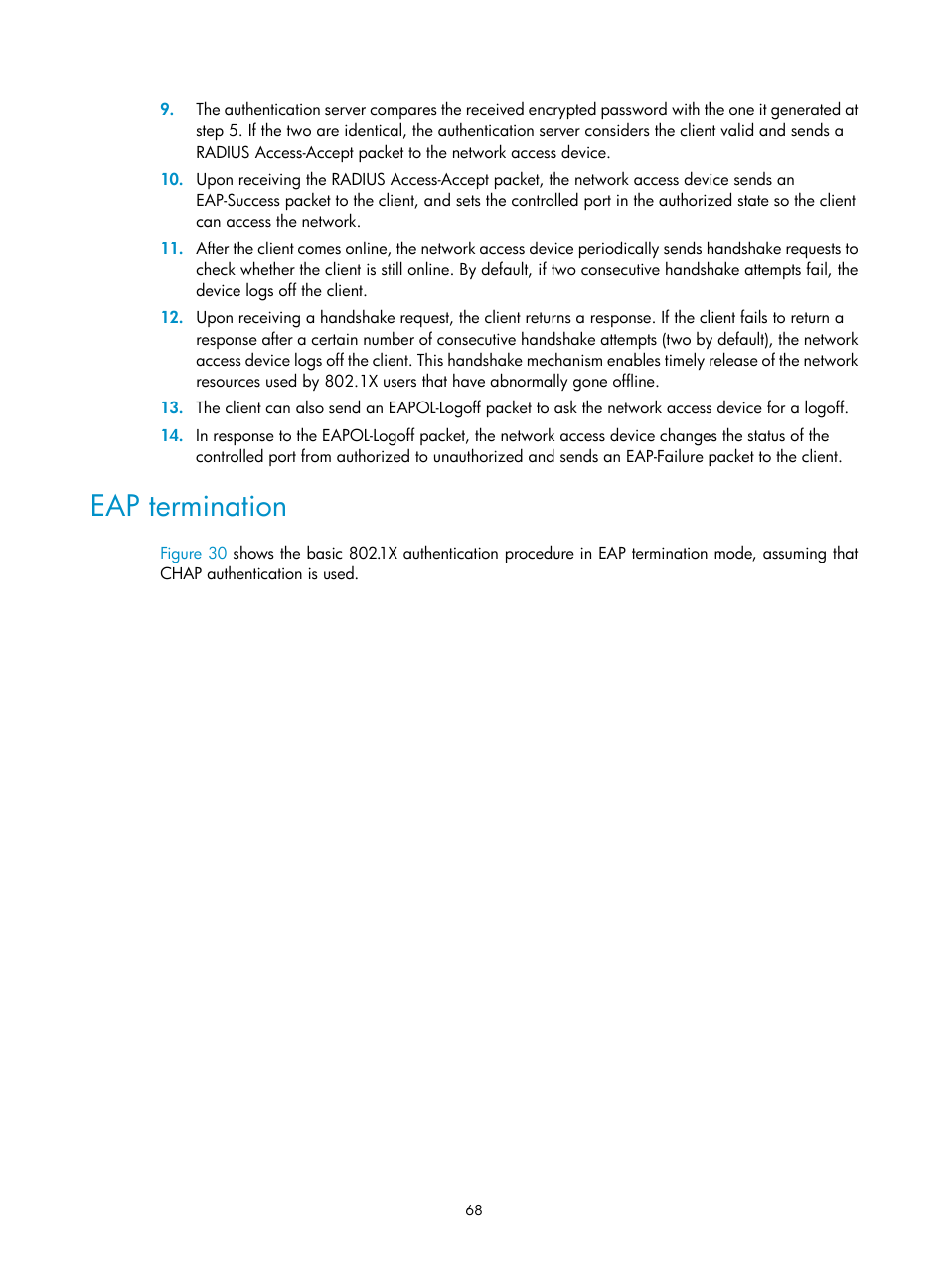Eap termination | H3C Technologies H3C S12500-X Series Switches User Manual | Page 80 / 294
