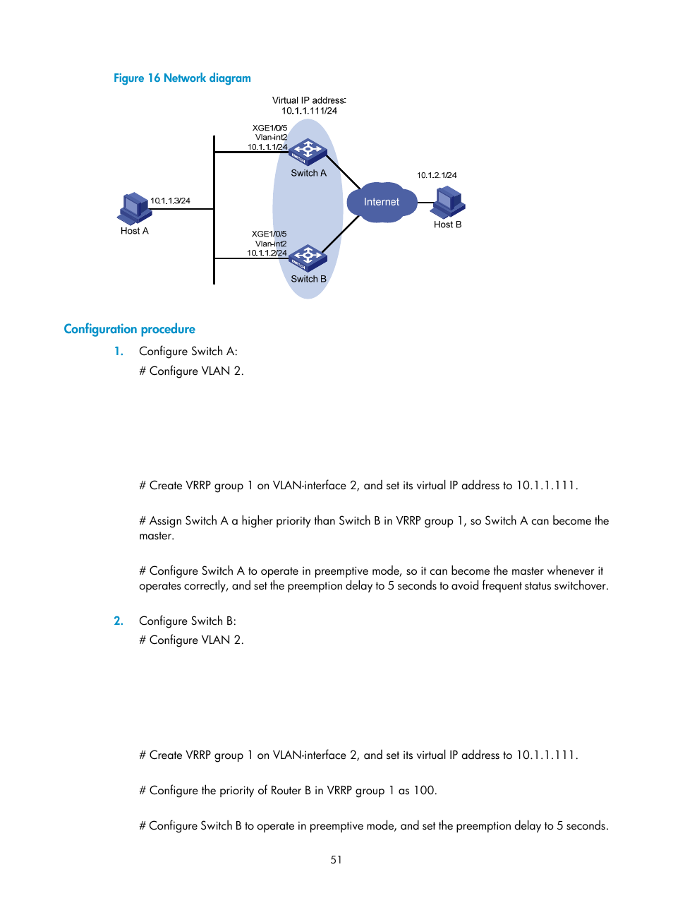 Configuration procedure | H3C Technologies H3C S12500-X Series Switches User Manual | Page 59 / 120