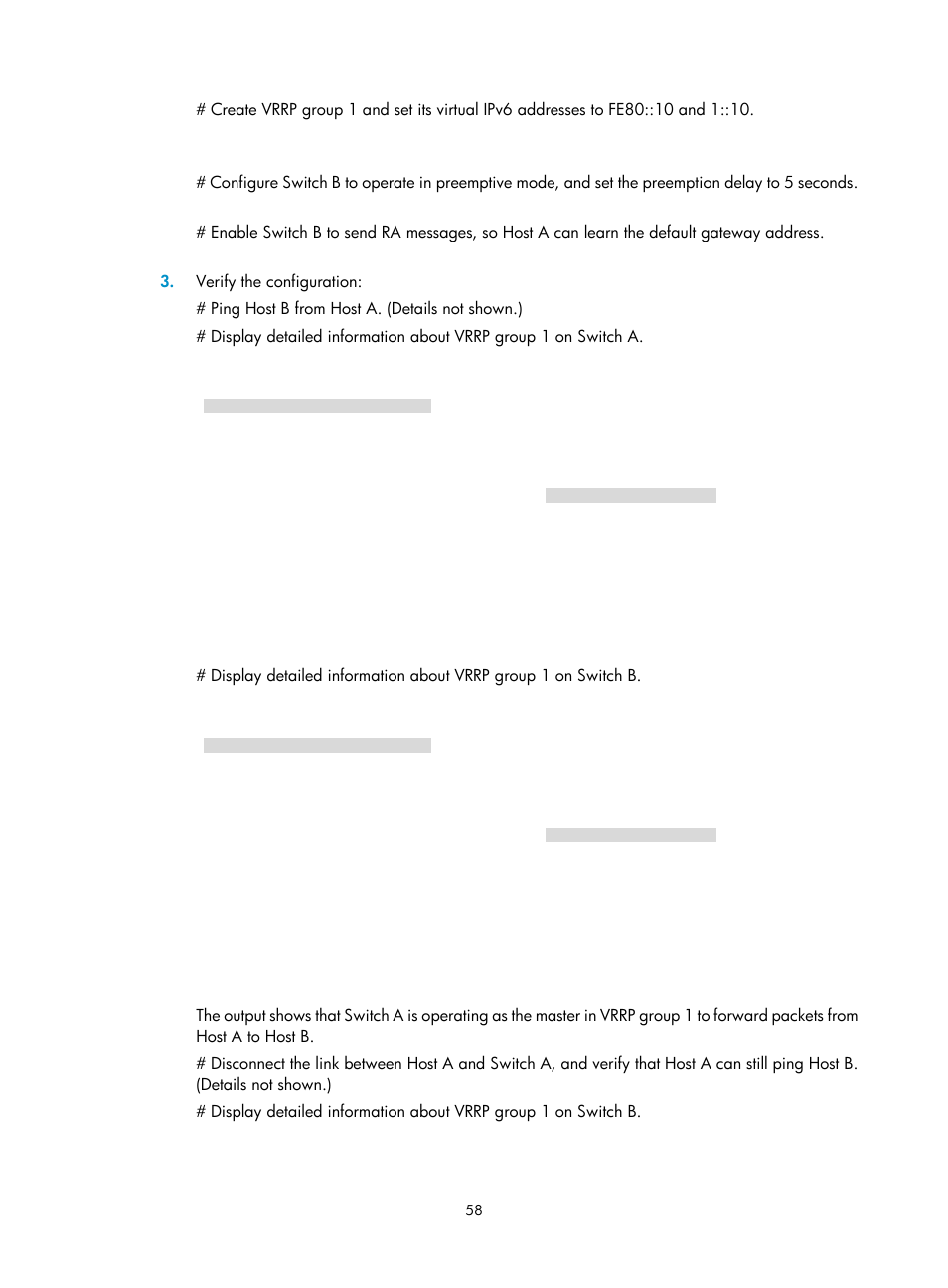 Preemption, Authentication method | H3C Technologies H3C S12500-X Series Switches User Manual | Page 66 / 120