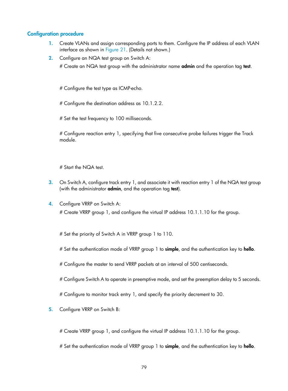 Configuration procedure | H3C Technologies H3C S12500-X Series Switches User Manual | Page 87 / 120