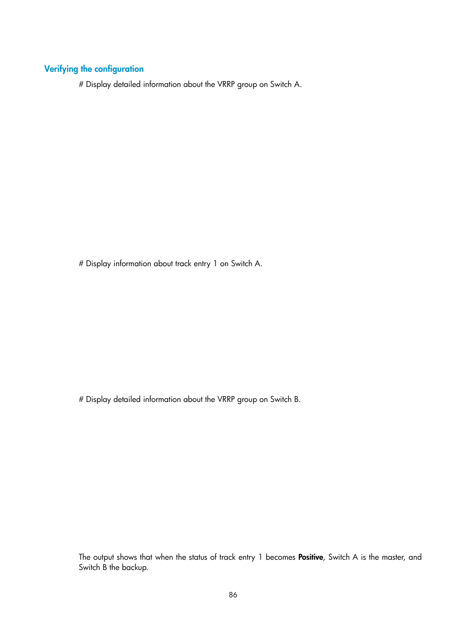 Verifying the configuration | H3C Technologies H3C S12500-X Series Switches User Manual | Page 94 / 120