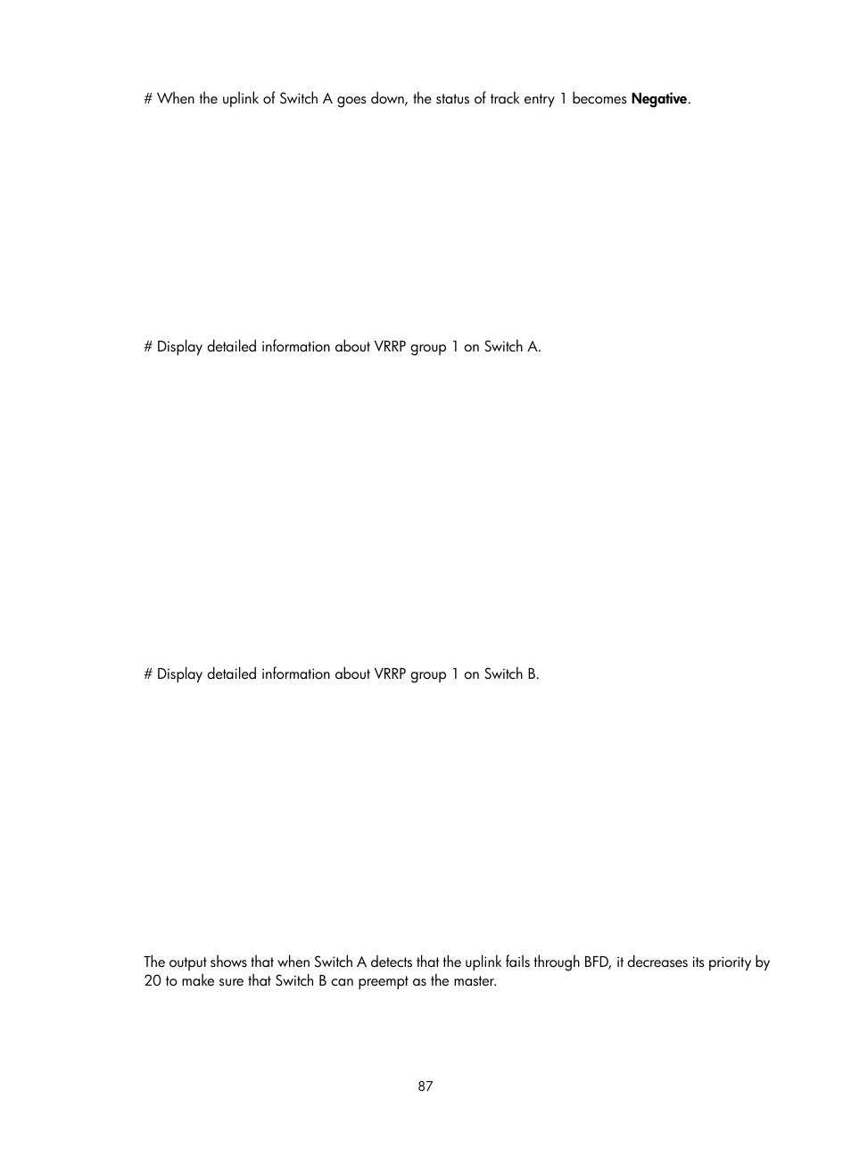 Multiple vrrp groups configuration example | H3C Technologies H3C S12500-X Series Switches User Manual | Page 95 / 120