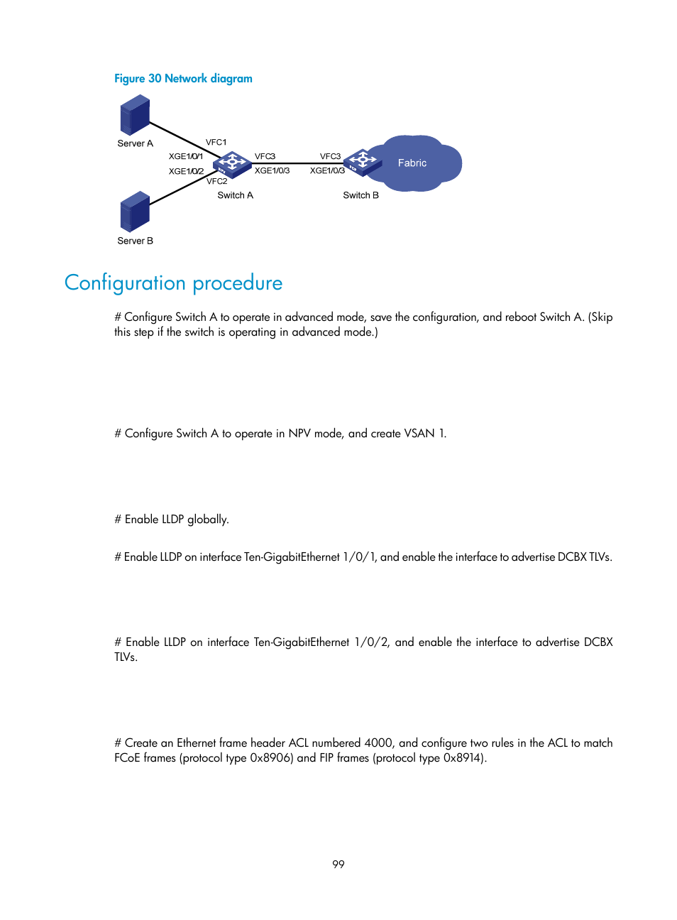 Configuration procedure | H3C Technologies H3C S12500-X Series Switches User Manual | Page 108 / 136