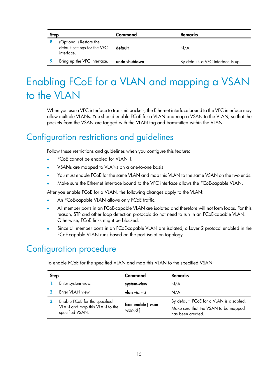 Configuration restrictions and guidelines, Configuration procedure, Required.) | H3C Technologies H3C S12500-X Series Switches User Manual | Page 24 / 136