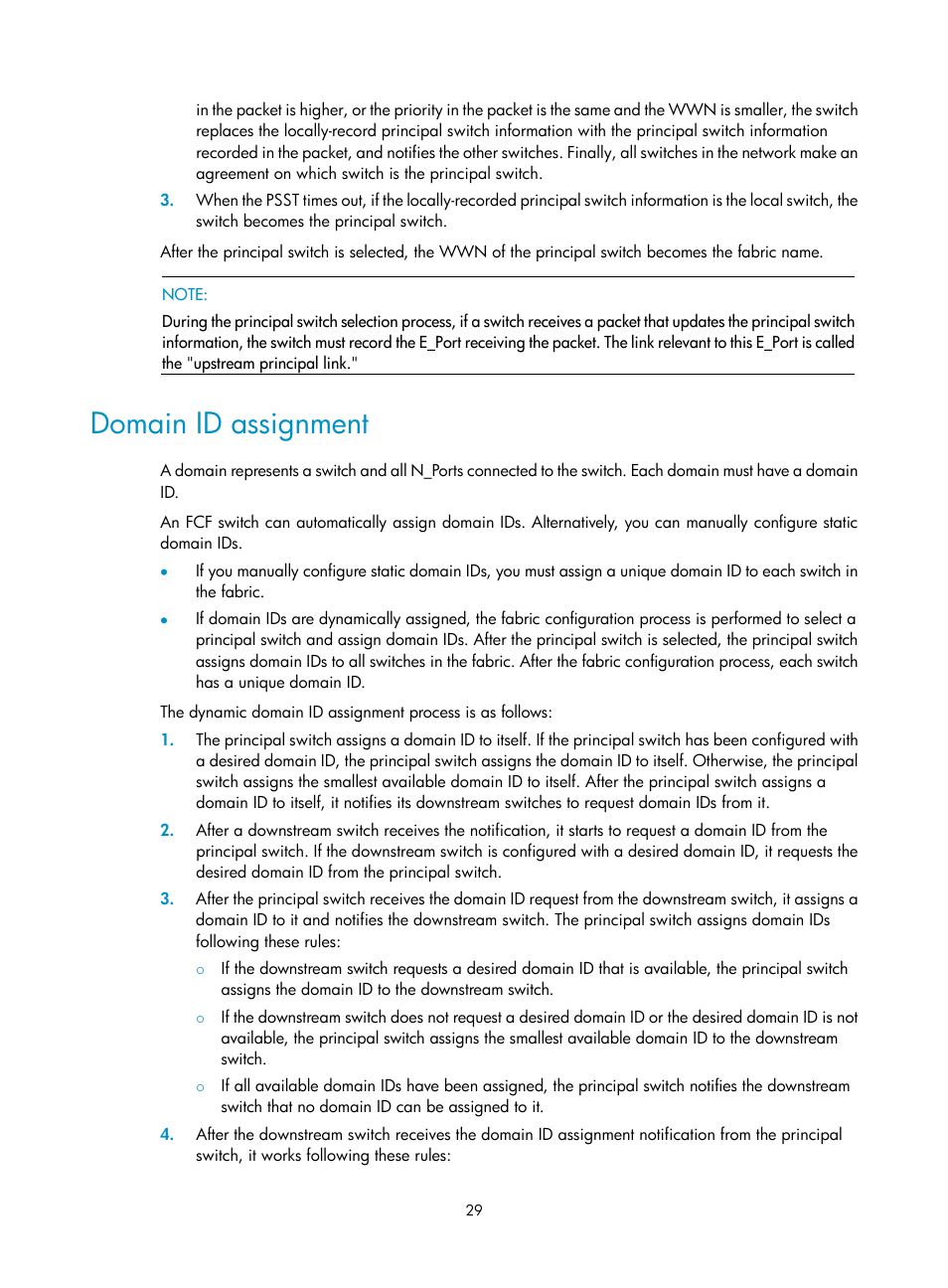 Domain id assignment, How fip snooping works | H3C Technologies H3C S12500-X Series Switches User Manual | Page 38 / 136