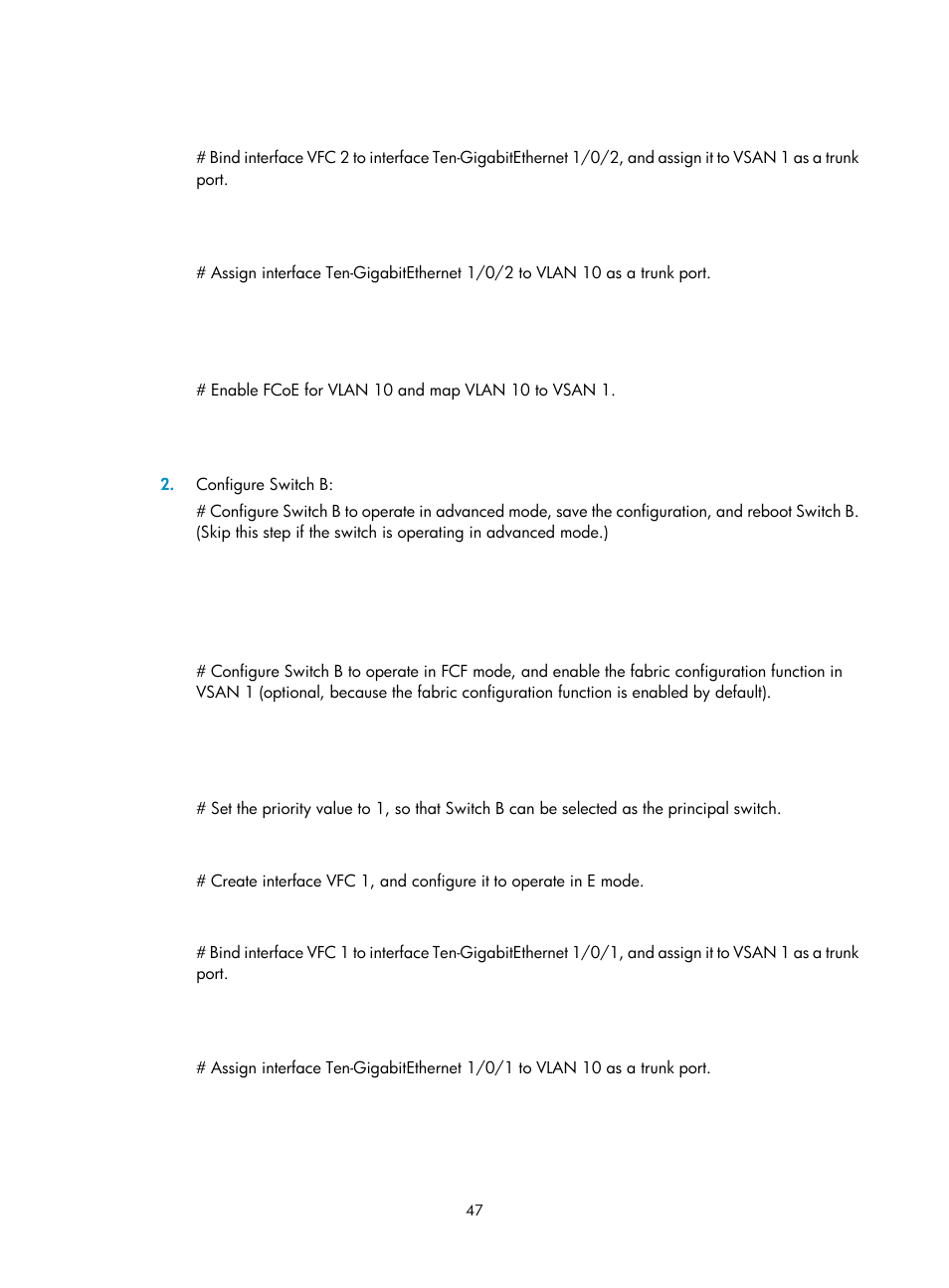 Configuring the fabric timers | H3C Technologies H3C S12500-X Series Switches User Manual | Page 56 / 136