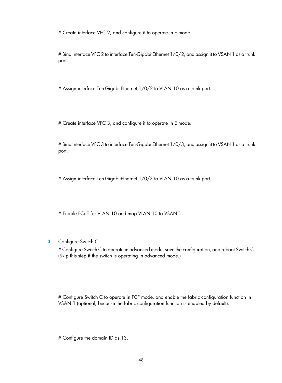 Configuring the fabric timers in system view | H3C Technologies H3C S12500-X Series Switches User Manual | Page 57 / 136