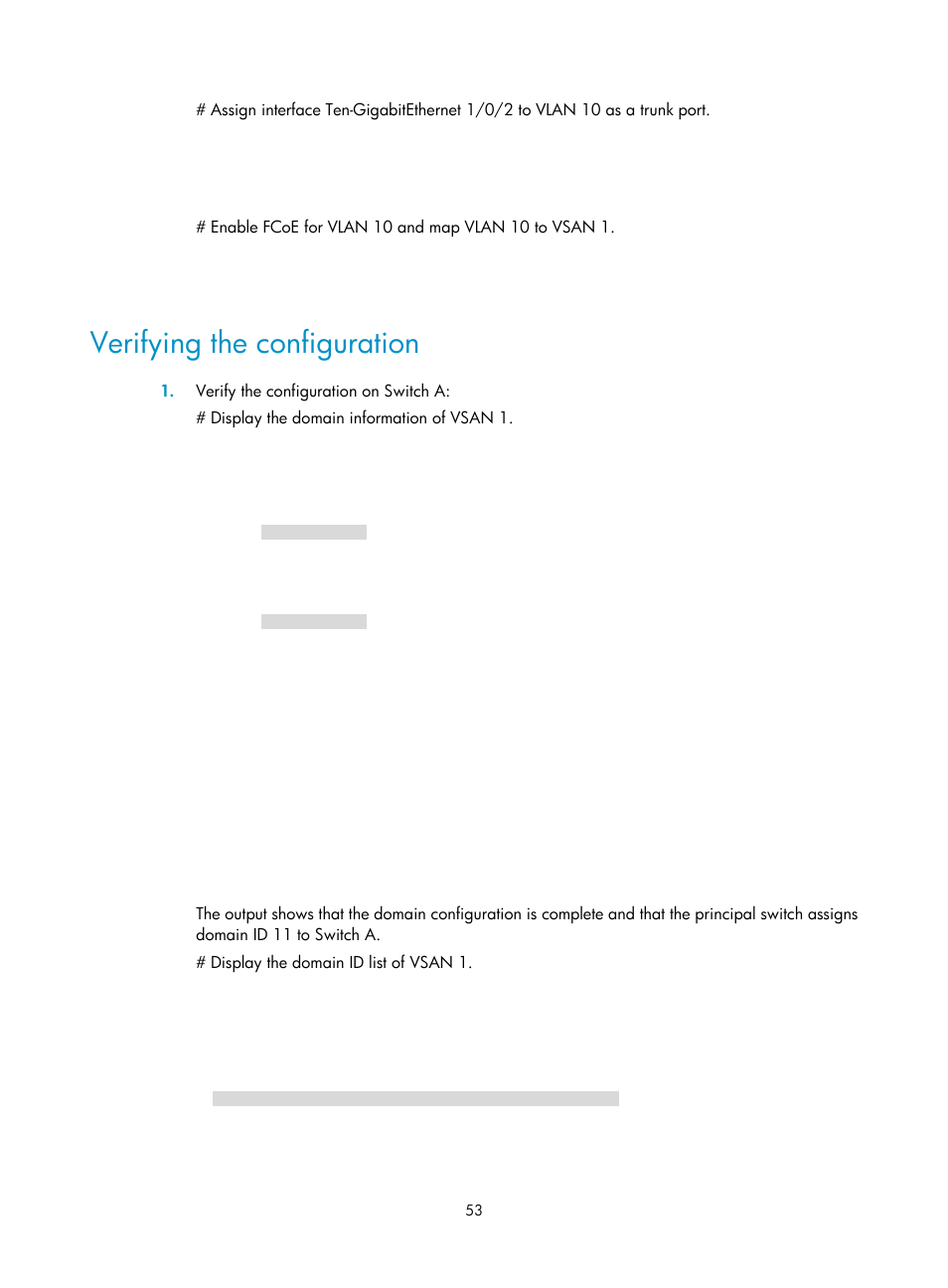 Verifying the configuration, Overview of rscn aggregation, Configuration procedure | H3C Technologies H3C S12500-X Series Switches User Manual | Page 62 / 136