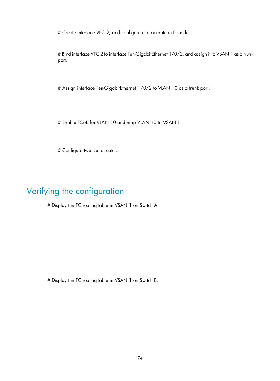 Verifying the configuration, Configuring vsan, Overview | Vsan fundamentals | H3C Technologies H3C S12500-X Series Switches User Manual | Page 83 / 136