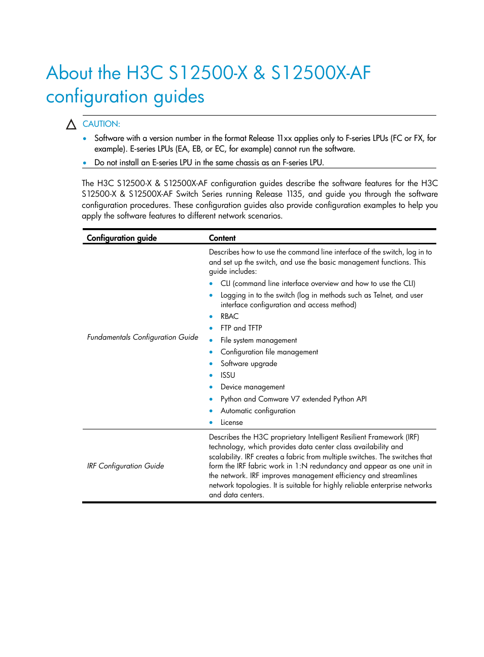 H3C Technologies H3C S12500-X Series Switches User Manual | 4 pages