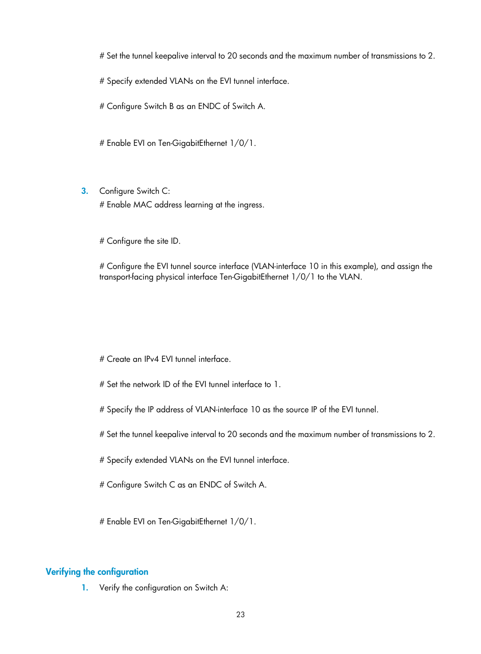 Verifying the configuration | H3C Technologies H3C S12500-X Series Switches User Manual | Page 29 / 41