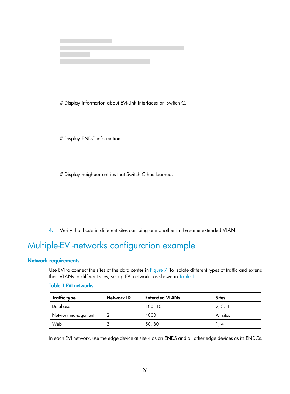 Multiple-evi-networks configuration example, Network requirements | H3C Technologies H3C S12500-X Series Switches User Manual | Page 32 / 41