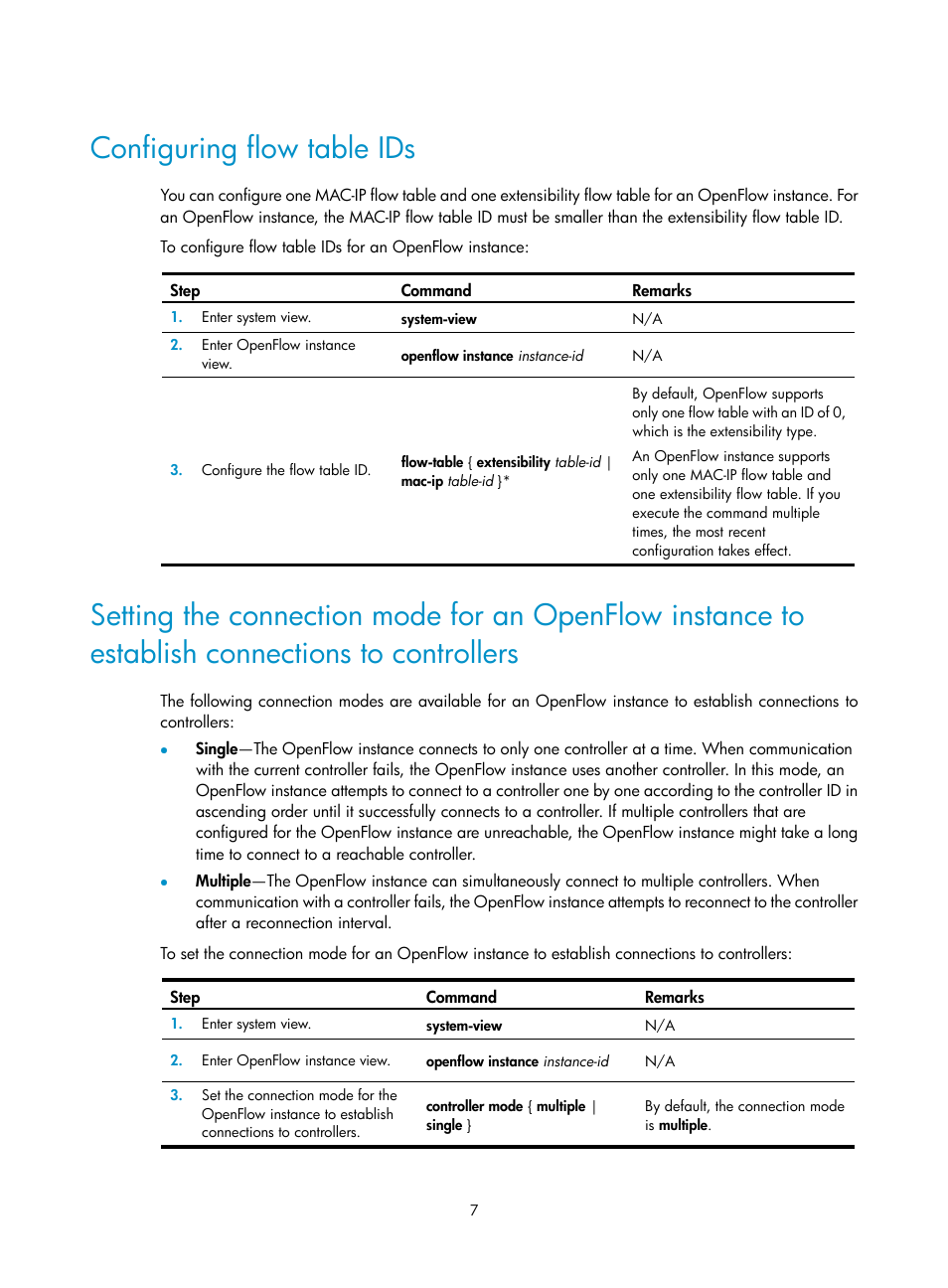 Configuring flow table ids | H3C Technologies H3C S12500-X Series Switches User Manual | Page 13 / 21