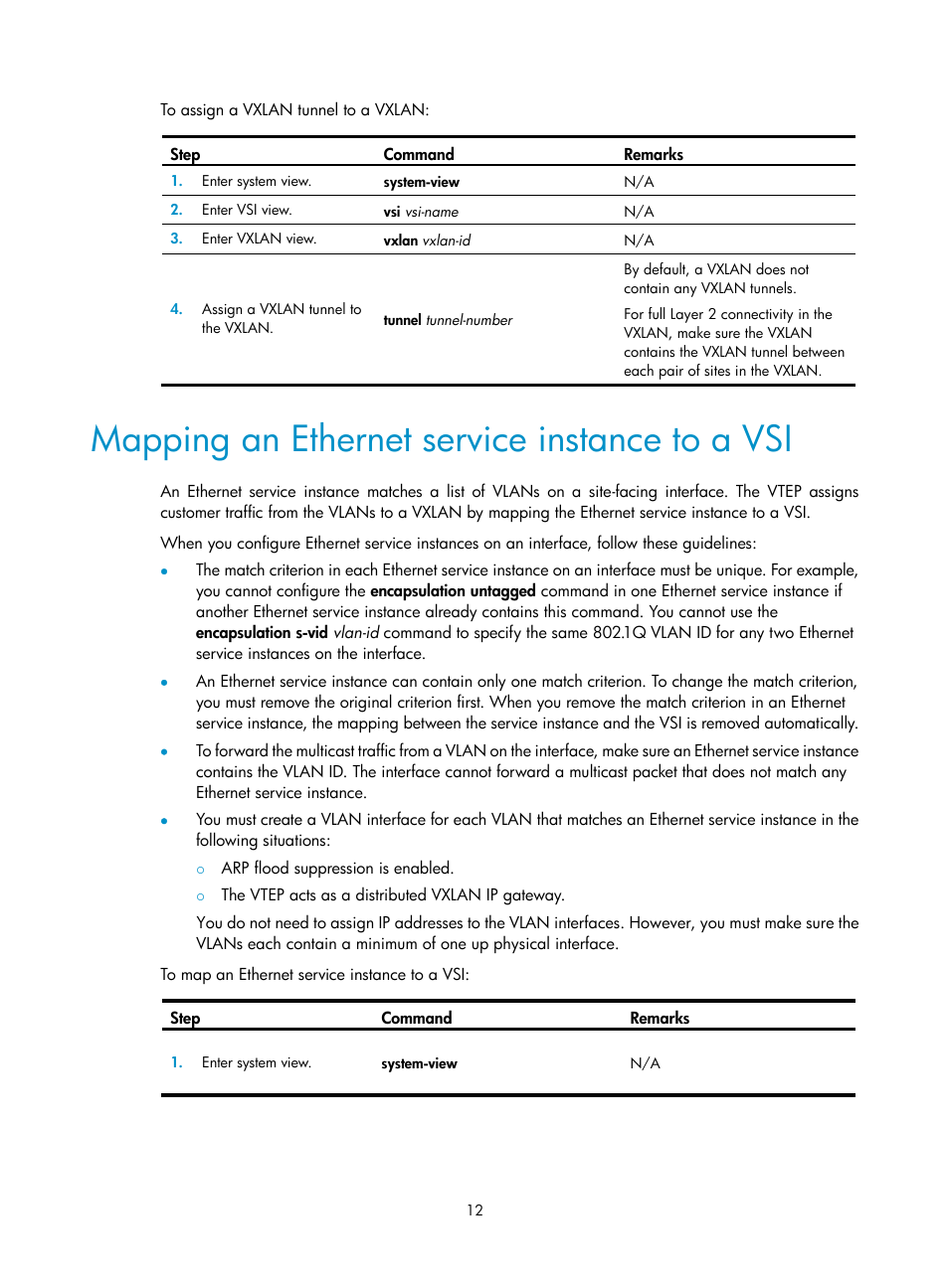 Mapping an ethernet service instance to a vsi | H3C Technologies H3C S12500-X Series Switches User Manual | Page 19 / 95