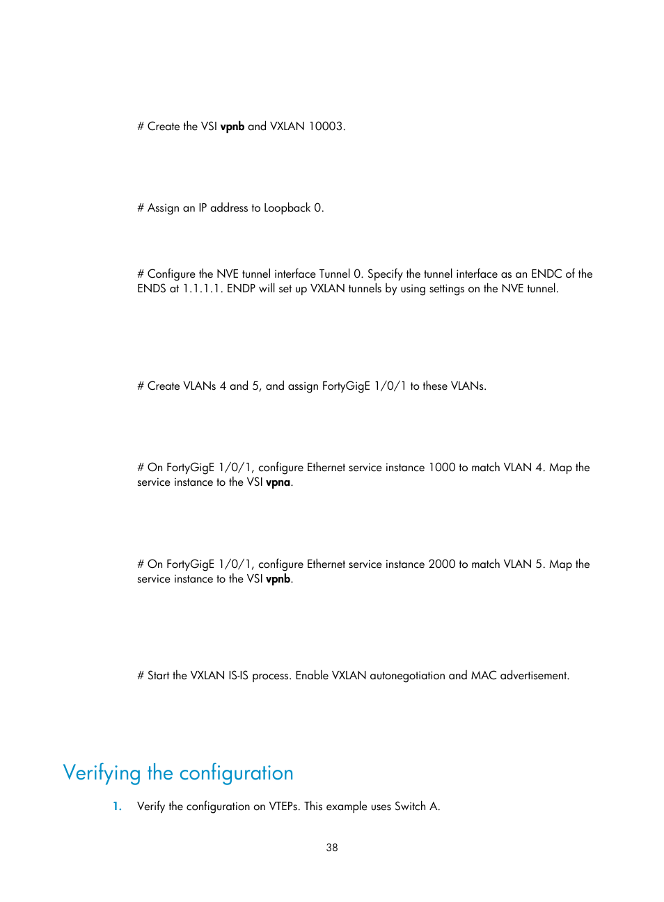 Verifying the configuration | H3C Technologies H3C S12500-X Series Switches User Manual | Page 45 / 95